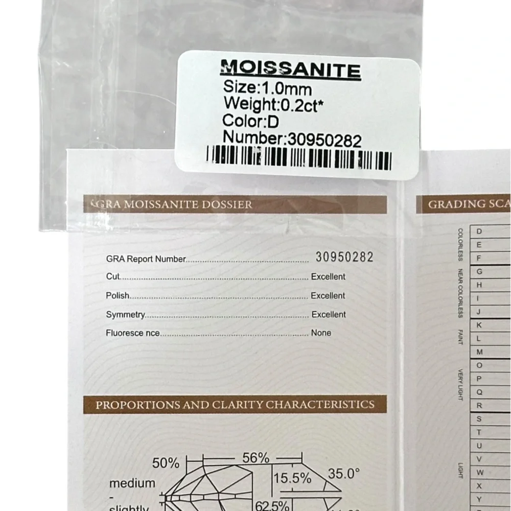 NWT Moissanite 1mm 0.2ct VVS1 925 Sterling Silver GRA Certified Earrings - Picture 4 of 9